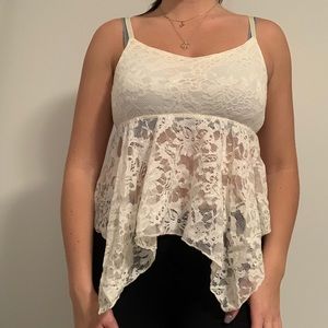 White Lace Tank Top